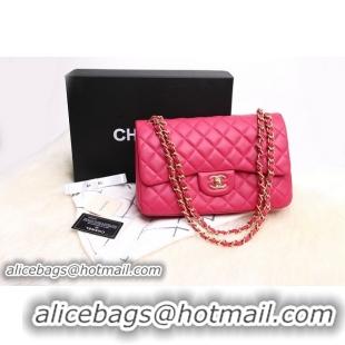 Good Quality chanel 2.55 double flap bag original lambskin 36097 Rose Red