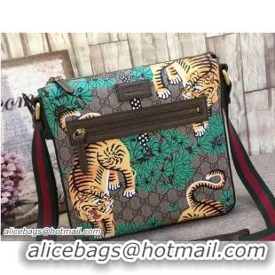 Durable Gucci GG Supreme Messenger Medium Flap Bag 406408 Bangal Green