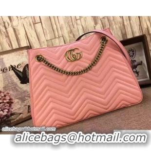 Classic Gucci GG Marmont Matelassé Chevron Chain Shoulder Medium Bag 453569 Pink