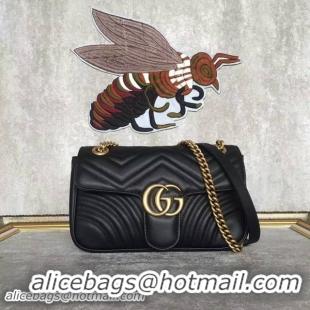 Best Product Gucci GG Marmont Velvet Shoulder Bag 443497A Black