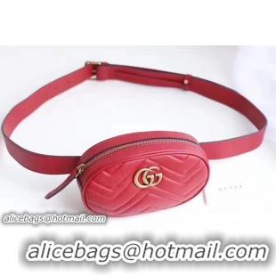 Trendy Design Guuci GG Marmont Matelasse Leather Belt Bag 476437 Red 2017