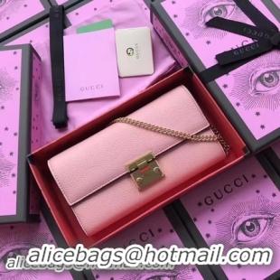 Fashionable Gucci Padlock Continental Wallet Calfskin Leather 453506 Pink