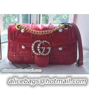 Cheap Gucci GG Marmont Matelasse Shoulder Bag 443496 Red