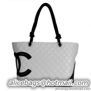 Chanel Cambon Large Shoulder Bags 25169 White-Black