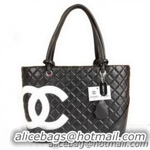 Chanel Cambon White CC A25169 Black Shoulder Bags