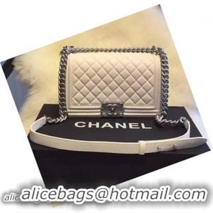 Boy Chanel Flap Shoulder Bag Original Sheepskin A66895 OffWhite