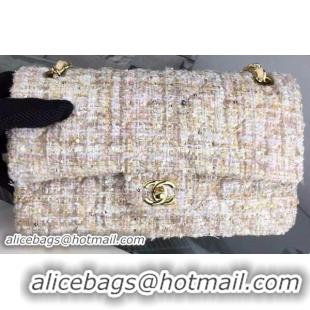 Chanel 2.55 Series Flap Bag Original Fabric A1025 Apricot