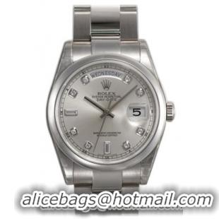 Rolex Day-Date Series Mens Automatic 18kt White Gold Wristwatch 118209-SDO