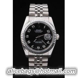 Rolex Datejust Silver Bezel&Black Surface Watch-RD2393
