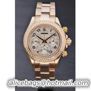 Rolex Daytona Mechanism Golden Diamond 33mm Women Watch-RD3799