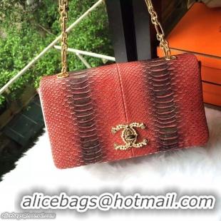 Grade Quality Chanel 2.55 Series Flap Bags Original Snake Leather A1112 Red