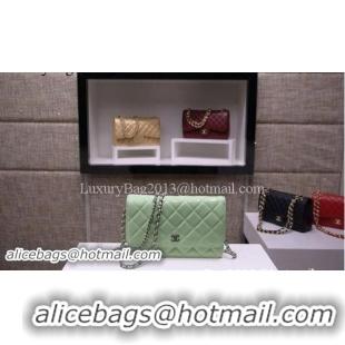 Charming Chanel mini Flap Bag Patent Leather A33814C Green&Silver