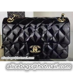 Discount Chanel 2.55 Series Double Flap Bag Black Original Patent Leather CF7024 Gold