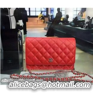 Best Grade Chanel mini Flap Bag Cannage Pattern A8373 Red Silver