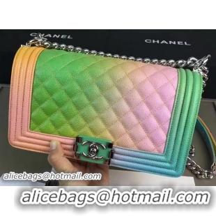 Chic Boy Chanel Flap Shoulder Bag Pearl Caviar Leather A67086 Multicolour