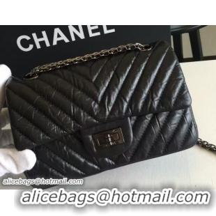 Classic Chanel Chevron 2.55 Reissue Size 224 Classic Flap Bag 7040513 So Black