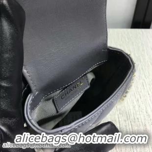 Well Crafted Chanel Sheepskin Leather Shoulder Bag 7023 Grey