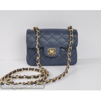 Hot Style Chanel 2.55 Black Lambskin Handbags 1115 Blue