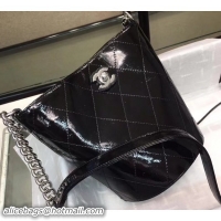 Best Price Chanel Crumpled Calfskin Small Bucket Bag A57636 Black 2018