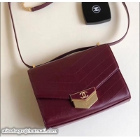 Sumptuous Chanel Calfskin Flap Bag A57490 Burgundy 2018