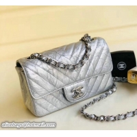 Fashion Luxury Chanel Calfskin Classic Flap Bag Silver A25082