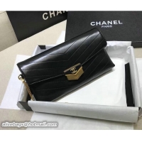 1:1 aaaaa Chanel Calfskin Clutch A57493 Black 2018