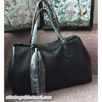 Specials Cheapest Gucci Original Leather Lady Tassel Tote Bag 354476 Black