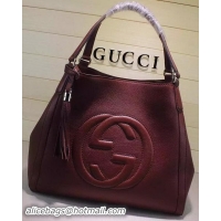 Good Quality Gucci Medium Soho Shoulder Bag Calfskin Leather 282309 Burgundy