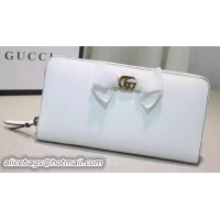Low Price Gucci Zip Around Wallet Calfskin Leather 435819 White