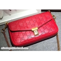 New Style Discount Gucci Signature Leather Shoulder Bag 416891 Red