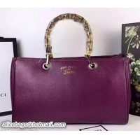 Grade Discount Gucci Bamboo Tote Bags Calf Leather 323660 Purple