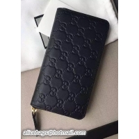 Faux Discount Gucci Signature Zip Around Wallet 410102 Black