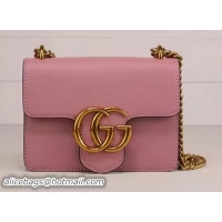 Big Enough Gucci GG Marmont Leather Shoulder Bag 431384 Pink