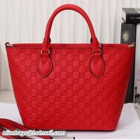 Big Discount Gucci Signature Leather Tote Bag 432124 Red