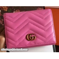 Unique Ladies Gucci GG Marmont Card Case 443125 Rose