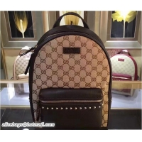 Unique Gucci GG Canvas/Leather Studded Backpack 431570 Black 2016