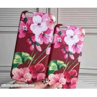 Most Popular Gucci Iphone Cover Leather Blooms Red 2016