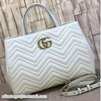 Expensive Gucci GG Marmont Matelasse Top Handle Bag 448054 White