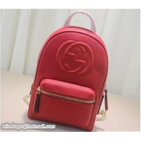 Unique Style Gucci Soho Leather Chain Small Backpack 431569 Red