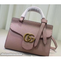 Big Discount Gucci GG Marmont Leather Top Handle Mini Bag 442622 Nude Pink