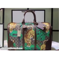 Low Cost Gucci GG Supreme Canvas Medium Duffle Bag 406380 Bengal Green 2016