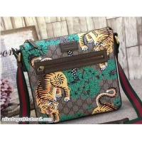 Durable Gucci GG Supreme Messenger Medium Flap Bag 406408 Bangal Green