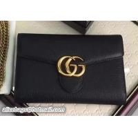 Grade Gucci GG Marmont Leather mini Chain Bag 401232 Black