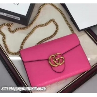 Lower Price Gucci GG Marmont Leather mini Chain Bag 401232 Rose