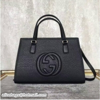 Best GUCCI Soho Leather Top Handle Bag 431572 Black