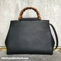 Discount Gucci Nymphea Top Handle Bag Cowhide Leather 453766 Black