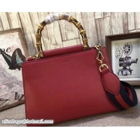Durable Gucci Nymphaea Leather Top Handle Small Bag 459076 Red