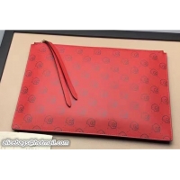 Perfect Gucci GucciGhost Zipped Pouch Clutch Bag 457010 Red 2017
