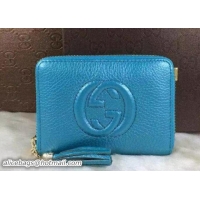 Good Quality Gucci Soho Leather Disco Small Wallet 351484 Turquoise