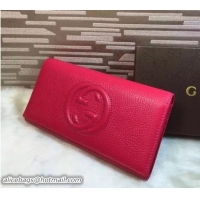 Famous Gucci Soho Leather Continental Wallet 282414 Fuchsia